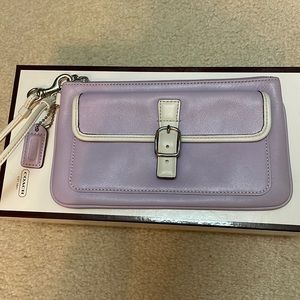 COACH wristlet in lavender and white